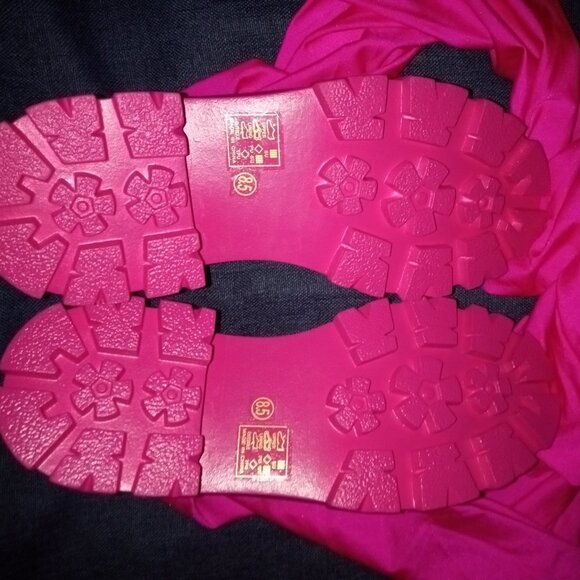 AZALEA WANG " FLIRTY FLAT  STRETCH FLATFORM PANT BOOT - FUCHSIA ( BRAND NEW !! ) - Picture 5 of 6